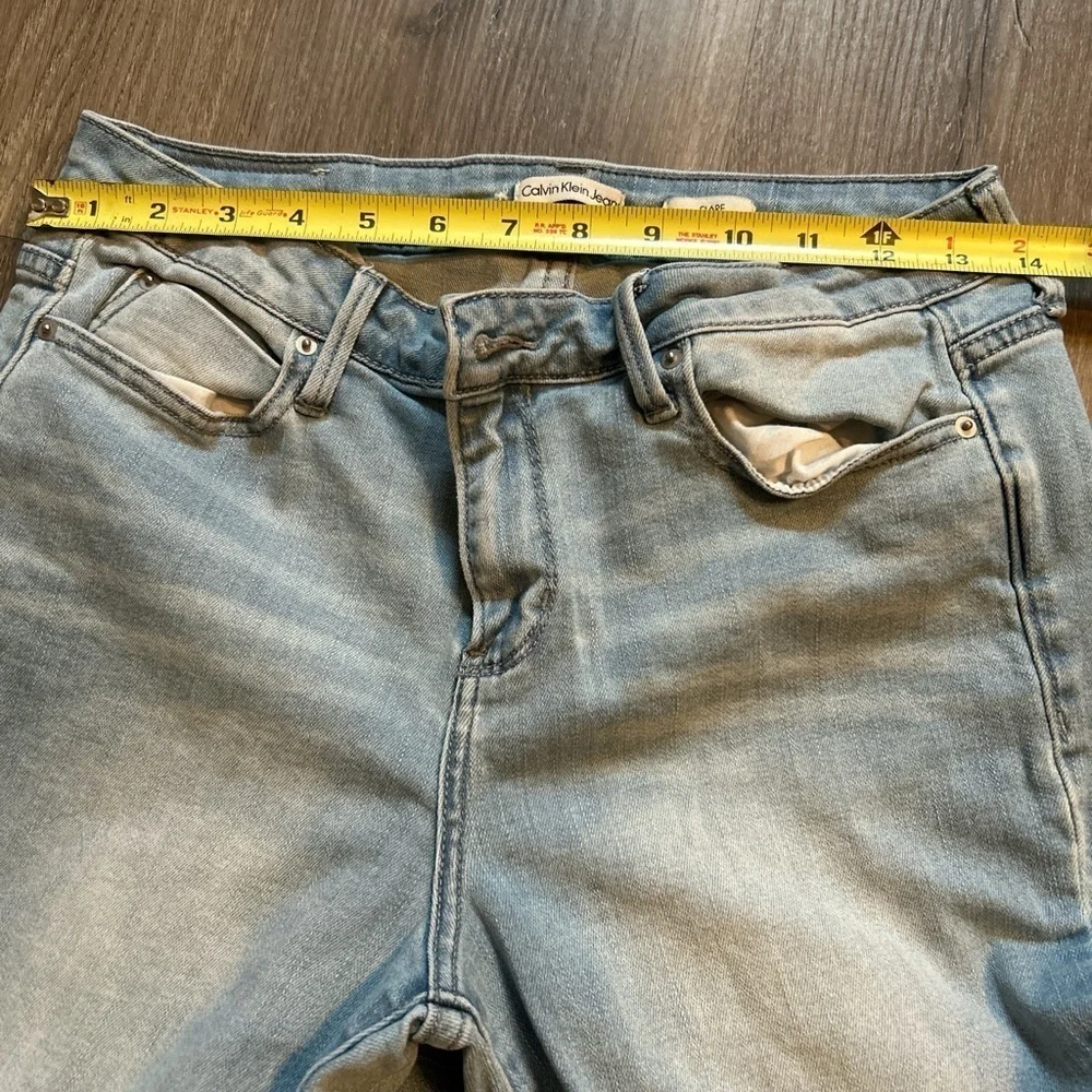 Calvin Klein Light Blue Bell Bottom, Flare, Low Rise,Denim Jeans